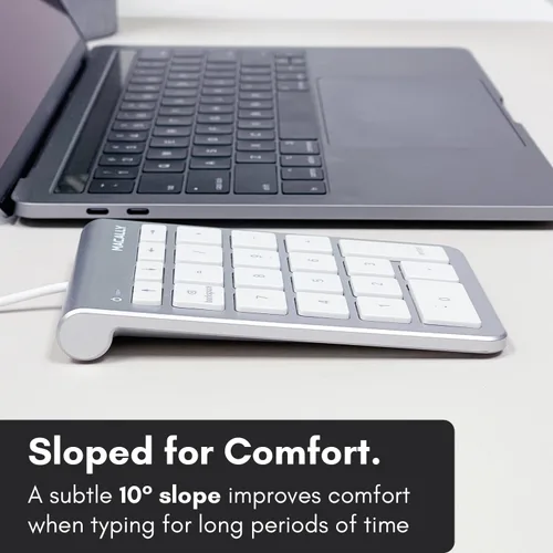 Vista 5 de Macally Teclado numérico USB C con cable, teclado numérico tipo C para laptop, Apple Mac iMac MacBook Pro/Air, iPad, PC con Windows o computadora