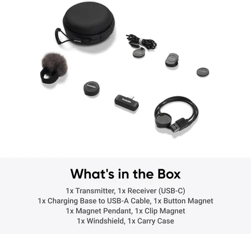 Vista 10 de Insta360 Mic Air (1 TX + 1 RX), Micrófono Inalámbrico con Cancelación de Ruido, Alcance de 300m, para USB-C iPhone/Android/PC/Mac, Vlog, Transmisión