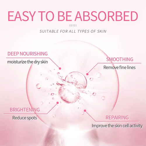 Vista 4 de Sakura Loción facial Esencia hidratante para poros retráctiles cuidado diario, loción de tóner hidratante reparadora crema facial suero de vitamina