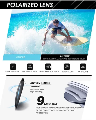 Vista 4 de ANYLUV Mens Sunglasses Polarized, Retro Sunglasses for Men Women Square Style UV400 Protection for Driving