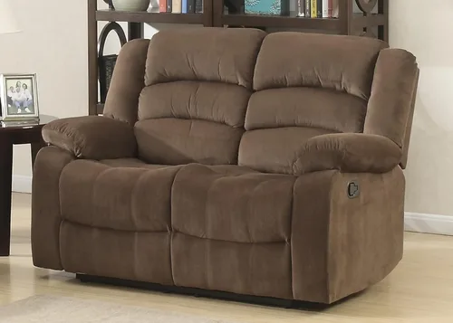 Vista 8 de AC Pacific Bill Modern - Sillón reclinable manual tapizado para sala de estar con almohada acolchada, reposabrazos y asiento reclinable, silla Marrón