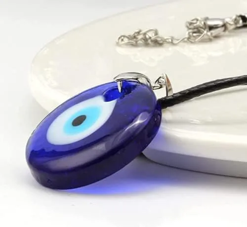 Vista 6 de Collar de ojo malvado para mujer chapado en oro de 14 quilates hecho a mano ajustable amuleto azul cadena collares para niñas adolescentes
