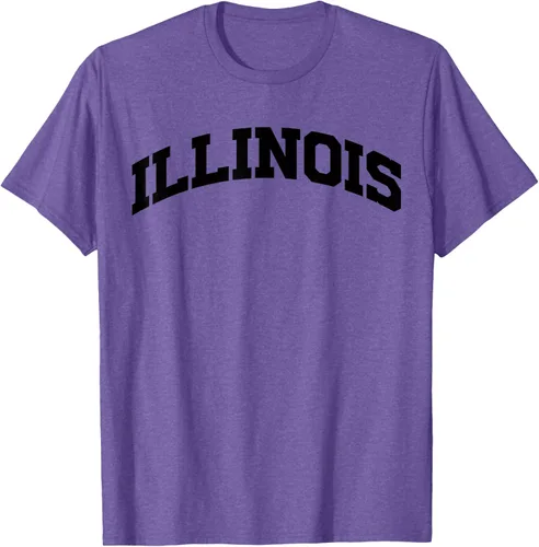 Vista 10 de Illinois Gift - Camiseta de diseño deportivo con texto universitario, gris, S