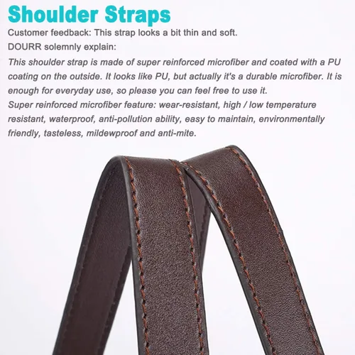 Vista 4 de DOURR Bolso de hombro con múltiples bolsillos para mujer, bolso de lona de algodón de moda