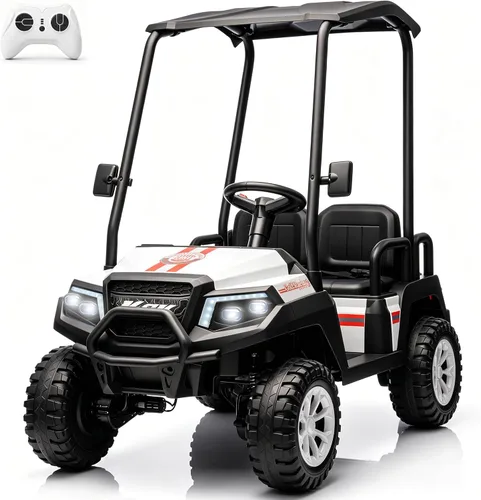 Vista 10 de Carrito de golf para niños de 4 plazas 24V 4WD, con control remoto y neumáticos EVA, negro