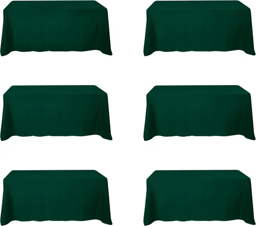 Vista 14 de BRILLMAX - Manteles para mesa rectangular de 6 pies, tela de lino de poliéster, lavable, para boda, recepción, banquete, fiesta de cumpleaños, 60 x