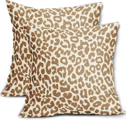 Vista 21 de Juego de 2 fundas de almohada con estampado de leopardo negro de 16 x 16 pulgadas, diseño de animal de guepardo, chinoiserie, fundas de almohada