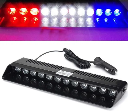 Vista 7 de Luz de emergencia estroboscópica LED 12V para parabrisas, salpicadero, tablero interior, luz de advertencia de peligro para techo, barra de luz