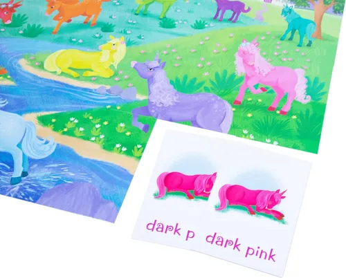 Vista 3 de Peaceable Kingdom Puzzle de unicornio y juego de coincidencias