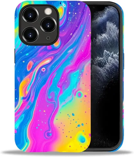 Vista 60 de DAIZAG Funda compatible con iPhone 11, hermoso color arena, patrón completo, carcasa rígida híbrida de plástico TPU + funda de protección