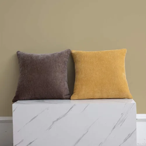 Vista 7 de Anickal Fundas de almohada marrón gris 18x18 pulgadas - Juego de 2 fundas decorativas rústicas de estilo granja para sofá, fundas cuadradas