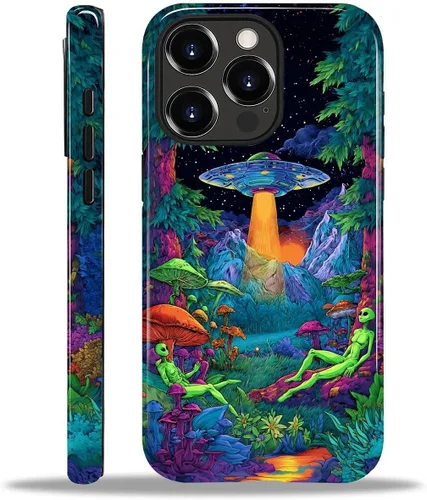 Vista 19 de Funda para iPhone 11 Funda, Diseño de Plantas de Nave Espacial Alienígena - Protección Dual Híbrida Silicona + PC Duro Resistente a Golpes Cubierta