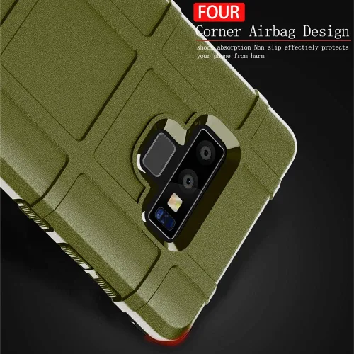 Vista 4 de Para Note 9 Caso, (Rugged Shield Series) TPU Grueso Sólido Armadura Rough Armor Funda Protectora Táctica Para Galaxy Note 9 (6.4 pulgadas) - Verde