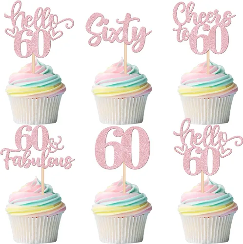 Vista 80 de 30 piezas de adornos para cupcakes de 12 cumpleaños feliz, brillantes doce, hola 12, felicitaciones a 12 años, adornos para cupcakes, 12