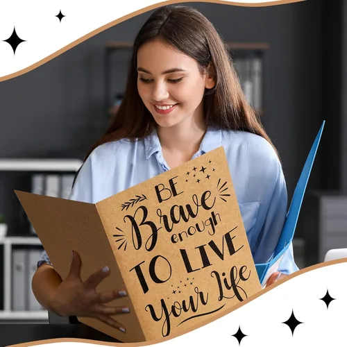 Vista 6 de Sherr Paquete de 24 carpetas inspiradoras de 2 bolsillos, carpetas decorativas de bolsillo para archivos, portapapeles de tamaño carta motivacional