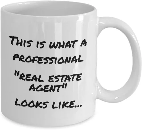 Vista 2 de Real estate agent Latte coffee mug 15 oz, Mugs with sayings, Cup 11 oz, Coworker gifts for women, Christmas gifts for men, Unique presents