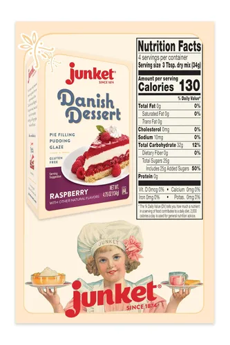 Vista 2 de Junket Postre danés de frambuesa, 4.75 onzas (paquete de 1) relleno de pastel, pudines y glaseados