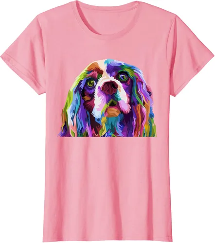 Vista 8 de Camiseta con diseño de Cocker Spaniel de arte pop para dueños de perros, Negro, S