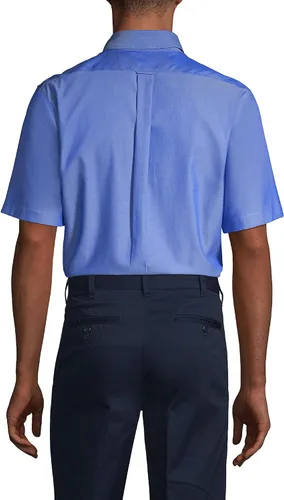 Vista 2 de Lands' End School Uniform Men's Short Sleeve No Iron Pinpoint Dress Shirt