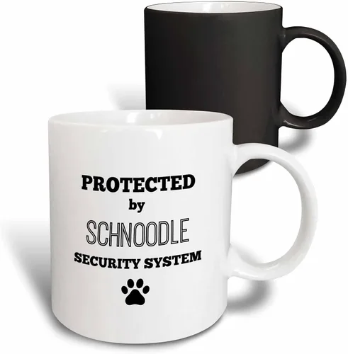 Vista 10 de 3dRose BrooklynMeme Pets - Protegido por el sistema de seguridad schnoodle - Tazas (mug_221799_4)