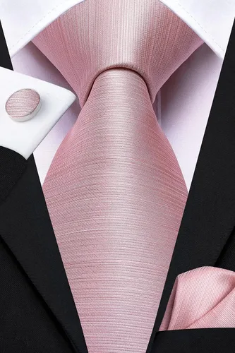 Vista 276 de Hi-Tie Corbata clásica de cachemira para hombre con pañuelo y gemelos a cuadros