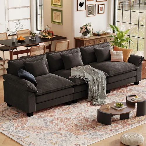 Vista 87 de CDCASA Silla de acento de gran tamaño de 50'' con otomana Asiento extra ancho y profundo estilo sofá nube para sala de estar, dormitorio, rincón