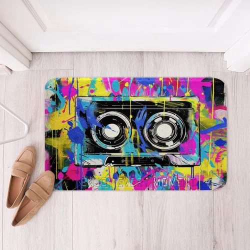 Vista 21 de Homewish Theater Cinema Poster Bathroom Rugs,Retro Movie Non Slip Bath Mat Popcorn Bathroom Indoor Floor Mats,Movie Night Shaggy Absorbent Bathtub