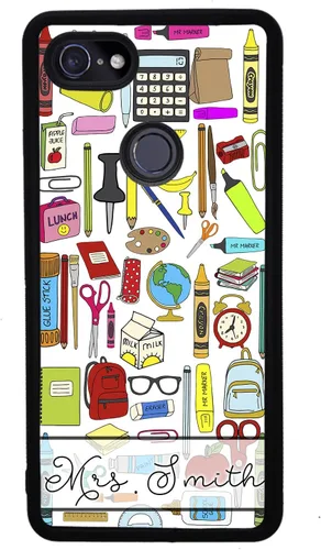 Vista 4 de Funda de goma negra personalizada para profesores, compatible con Google Pixel 10, 10 Pro, 10 Pro XL, 9a, 9 Pro, Pixel 9, Pixel 9 Pro XL, 8a, 8 Pro
