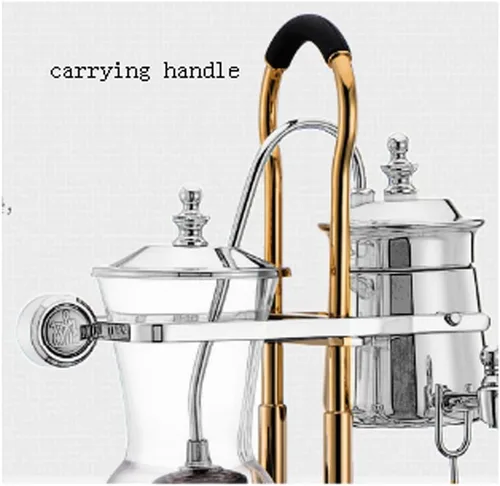 Vista 5 de JITEM Cafetera Belgium - Cafetera de lujo con sifón de equilibrio familiar real, diseño elegante, estilo retro con mango en U, olla de sifón