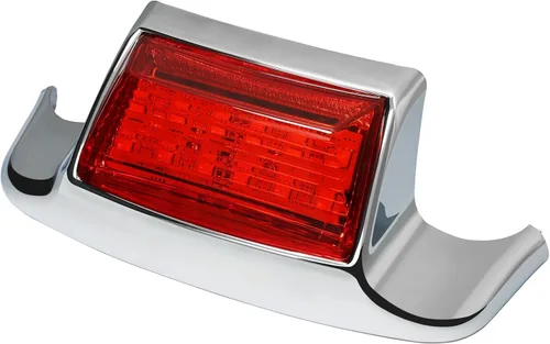 Vista 3 de TCT-MOTORPARTS Luz de punta de guardabarros trasera cromada roja para Harley FLSTC Heritage Softail Classic