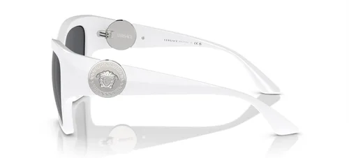 Vista 2 de Versace VE 4452 31787 Gafas de sol de moda de plástico blanco lente gris