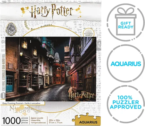 Vista 10 de AQUARIUS Rompecabezas de Harry Potter Callejón Diagon (Rompecabezas de 1000 piezas) - Mercancía y coleccionables oficiales de Harry Potter - Sin