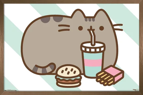 Vista 15 de Trends International Pusheen - Póster de pared de alimentos, 14.725 x 22.375 pulgadas, versión enmarcada de madera de granero