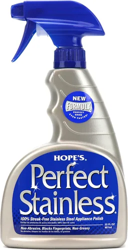 Vista 8 de HOPE'S Perfect - Limpiador y pulidor de acero inoxidable con paño de microfibra, 22 onzas, fórmula autopulidora sin rayas, bloquea las huellas