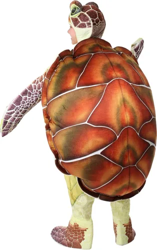 Vista 3 de Disfraz de tortuga marina para niños, overol con capucha con guantes adjuntos, fundas para zapatos y concha, disfraz de animal del océano para niños