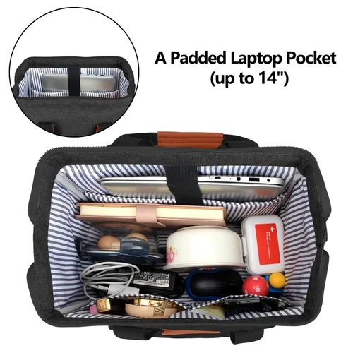 Vista 3 de LUXJA - Mochila de almacenamiento para extractor de leche y portátil, color negro 2 formas de uso, se adapta a la mayoría de los extractores
