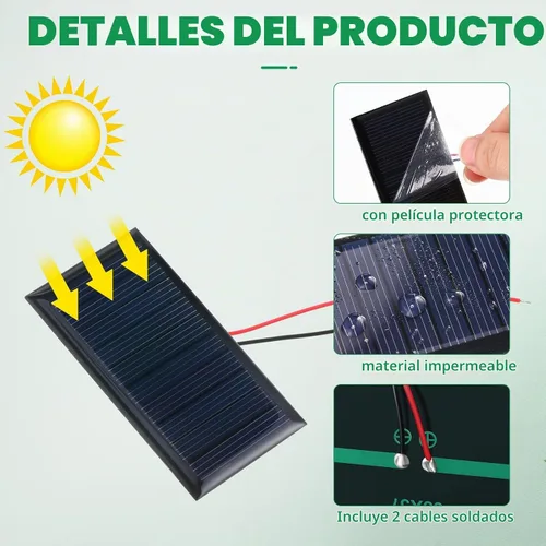 Vista 3 de Retisee 30 piezas de paneles solares pequeños mini células solares