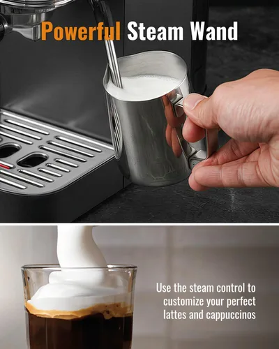 Vista 3 de SHARDOR Máquina de café expreso de 20 bares, máquina de café espresso profesional con espumador de leche y pantalla táctil, máquinas de café