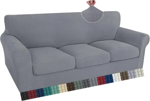 Vista 81 de ZNSAYOTX 2 fundas para sillas con brazos para sala de estar, súper suave, con funda de cojín de asiento, gruesa, duradera, mezcla de elastano, alta