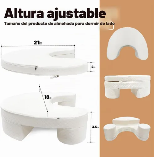 Vista 2 de JZHLLA Almohada de cama lateral ajustable en altura