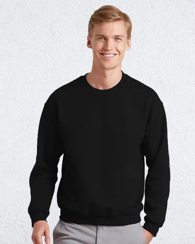 Vista 3 de Sudadera de cuello redondo Gildan personalizada añade tu imagen de diseño de fotos, texto, regalos personalizados para hombres y mujeres