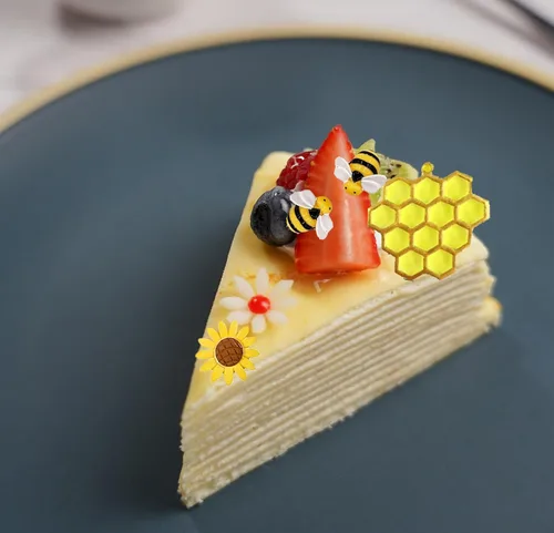 Vista 6 de Molde de silicona con temática de abeja, diseño de panal, girasol y abeja, kit de moldes para cupcakes, colmena, chocolate, fondant, dulces, Gris