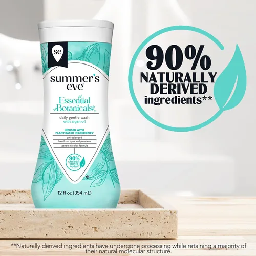 Vista 3 de Summer's Eve Essential Botanicals - Lavado femenino diario para todo el cuerpo con aceite de argán, jabón corporal suave con pH balanceado