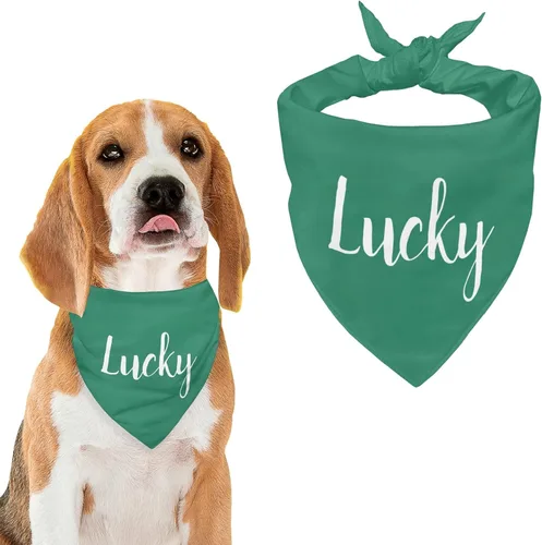 Vista 34 de Bandana personalizada para perro con nombre de poliéster, bandana personalizada para perro, triángulo, bufanda personalizada para mascotas