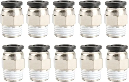 Vista 7 de 1/8 "PT rosca macho 0.157 in recto empuje neumático en conectores de montaje rápido para tubo PETF 10 unids