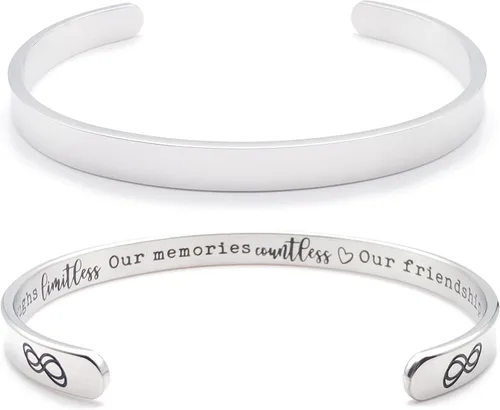 Vista 107 de Pulseras inspiradoras para mujer, joyería de acero inoxidable, con refranes, pulsera motivacional con mensaje oculto, pulseras grabadas para mejor