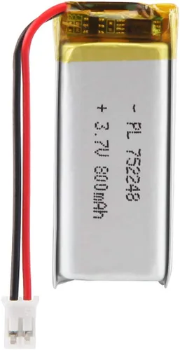 Vista 40 de Batería de 3.7V 200mAh 502025 Li-ion Li-Po recargable de iones de litio con conector de paso de 2P PH 0.079 in