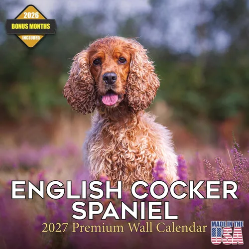 Vista 22 de Calendario de Lebrel Afgano 2025 2026, calendario mensual de pared de raza canina, 12" x 18" abierto, papel grueso sin traspaso, ideal para regalo