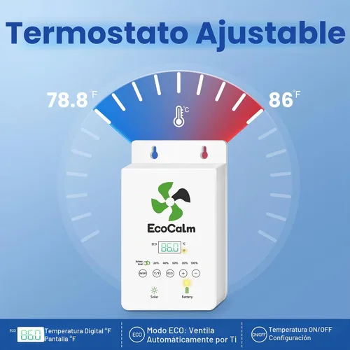 Vista 4 de Extractor solar de 4" con termostato y batería para gallinero