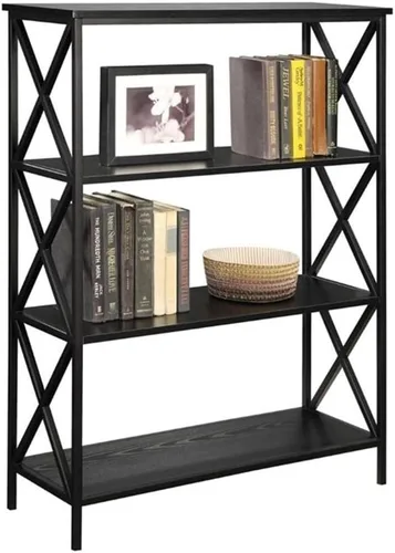 Vista 8 de Convenience Concepts Tucson - Estantería de 4 niveles, madera de granero/negro Barnwood/Negro